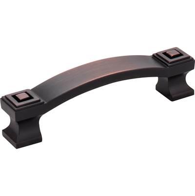 96 mm Center-to-Center Brushed Oil Rubbed Bronze Square Delmar Cabinet Pull by Jeffrey Alexander