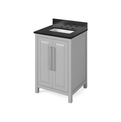 24'' Grey Cade Vanity, Black Granite Vanity Top, undermount rectangle bowl by Jeffrey Alexander