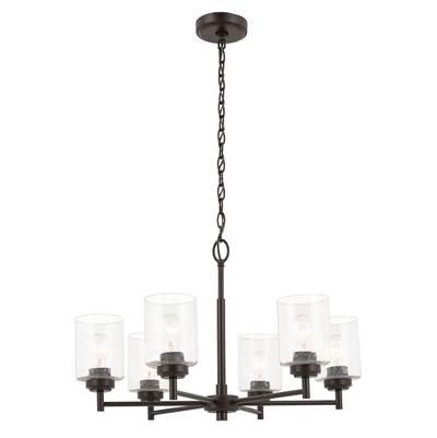 Winslow 26-Inch 6 Light Chandelier with Clear Seeded Glass in Olde Bronze by Kichler Lighting