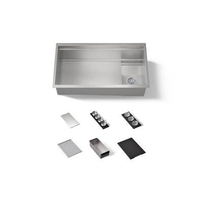 33-3/4'' undermount single-bowl workstation kitchen sink by Kohler