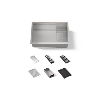 27-3/4'' undermount single-bowl workstation kitchen sink