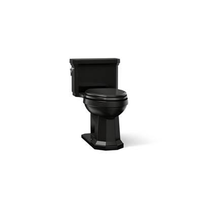 One-piece compact elongated toilet with concealed trapway, 1.28 gpf