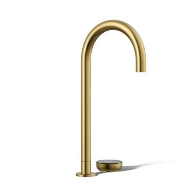 Aquifer 4-in-1 Tall Arc Beverage Faucet Vibrant Brushed Moderne Brass