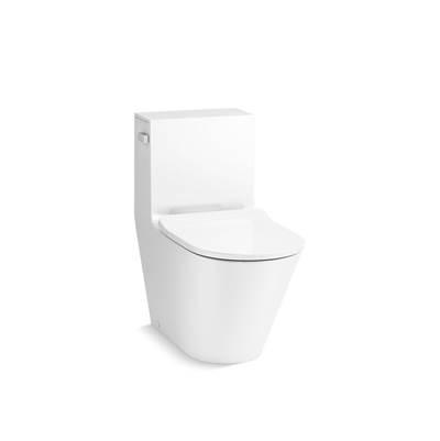 Brazn One-piece compact elongated toilet with skirted trapway, dual-flush