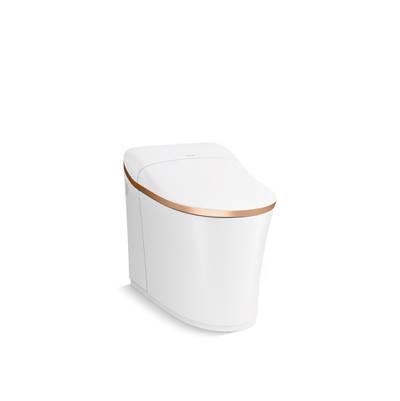 Eir One-piece elongated smart toilet, dual-flush - White With Sunrise Gold Trim by Kohler