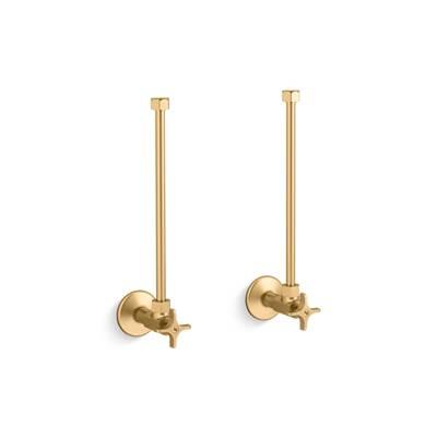 Kohler Pair 1/2'' NPT Angle Supplies with Stop, Cross Handle and Annealed Vertical Tube - Vibrant... by Kohler