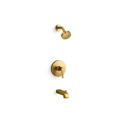 Kohler Pitch Rite-temp Bath and Shower Trim Kit, 1.75 Gpm - Vibrant Brushed Moderne Brass