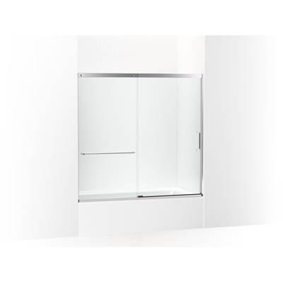 Elate Sliding bath door, 56-3/4'' H x 56-1/4 - 59-5/8'' W with heavy 5/16'' thick Crystal Clear glass - Bright Silver by Kohler