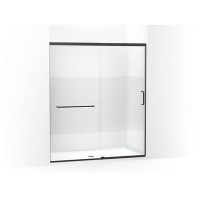 Elate Sliding shower door, 75-1/2'' H x 62-1/4 - 65-5/8'' W with heavy 5/16'' thick Crystal Clear glass with privacy band by Kohler