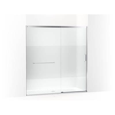 Elate Sliding shower door, 75-1/2'' H x 68-1/4 - 71-5/8'' W, with heavy 5/16'' thick Crystal Clear glass with privacy band by Kohler