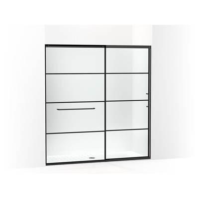 Elate Sliding shower door, 75-1/2'' H x 68-1/4 - 71-5/8'' W, with heavy 5/16'' thick Crystal Clear glass with rectangular grille pattern by Kohler