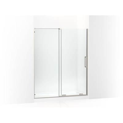 Echelon Sliding shower door, 71-3/4'' H x 55-3/4 - 59-3/4'' W, with 5/16'' thick Crystal Clear glass - Anodized Brushed Nickel