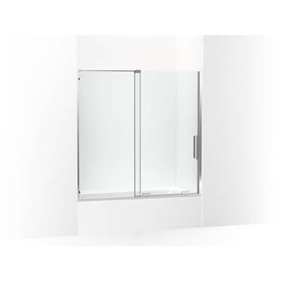 Echelon Sliding bath door, 58-1/4'' H x 55-3/4 - 59-3/4'' W, with 5/16'' thick Crystal Clear glass - Bright Polished Silver by Kohler