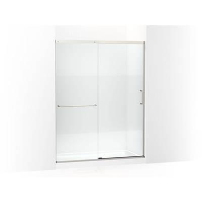 Elate Sliding shower door, 75-1/2'' H x 56-1/4 - 59-5/8'' W, with heavy 5/16'' thick Crystal Clear glass with privacy band - Matte Nickel by Kohler