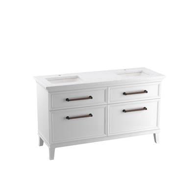 ArtifactsE 60'' bathroom vanity cabinet with sinks and quartz top by Kohler