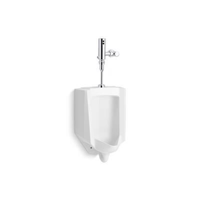 BardonE High-efficiency urinal with Mach Tripoint touchless DC 0.5 gpf flushometer by Kohler
