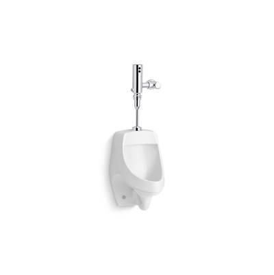 DexterE Antimicrobial urinal with Mach Tripoint touchless DC 0.5 gpf flushometer by Kohler