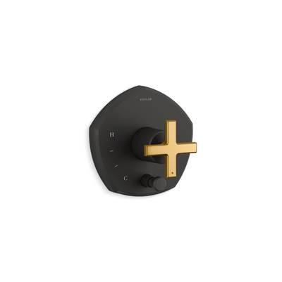 Kohler Occasion Rite-temp Valve Trim with Push-button Diverter and Cross Handle - Matte Black... by Kohler