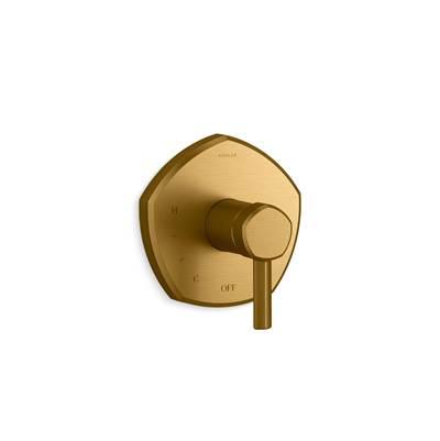 Kohler Occasion Rite-temp Valve Trim with Lever Handle - Vibrant Brushed Moderne Brass by Kohler