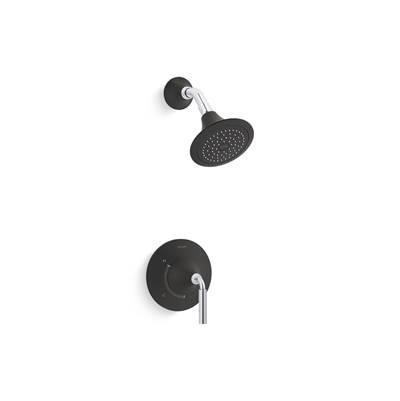 ToneE Rite-Temp shower trim kit, 2.5 gpm - Polished Chrome With Matte Black