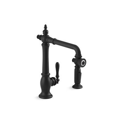 Artifacts Single-handle kitchen sink faucet with side sprayer by Kohler