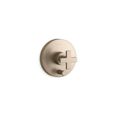 Composed Rite-Temp valve trim with push-button diverter and cross handle by Kohler
