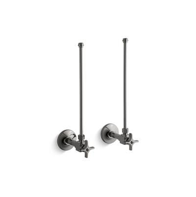 Kohler Pair 3/8'' NPT Angle Supplies with Stop, Cross Handle and Annealed Vertical Tube - Vibrant... by Kohler