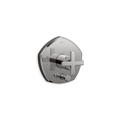 Kohler Occasion Rite-temp Valve Trim with Push-button Diverter and Cross Handle - Vibrant Titanium by Kohler