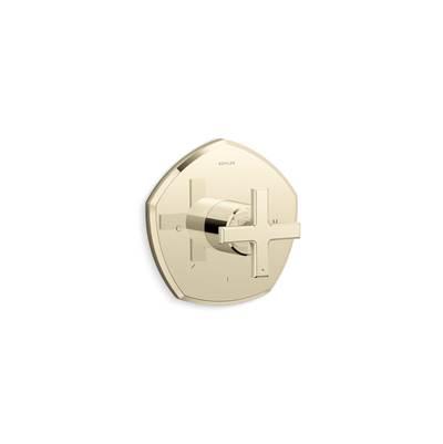 Kohler Occasion Mastershower Temperature Control Valve Trim with Cross Handle - Vibrant French Gold by Kohler