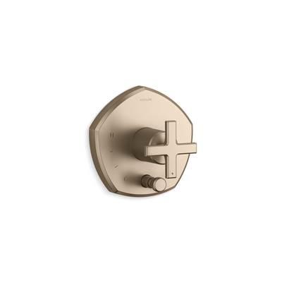 Kohler Occasion Rite-temp Valve Trim with Push-button Diverter and Cross Handle - Vibrant Brushed... by Kohler