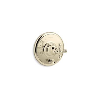 Artifacts Rite-Temp valve trim with push-button diverter and cross handle by Kohler