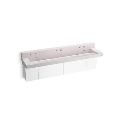 ConstellationE 90'' wall-mount trough lavatory system with backsplash by Kohler