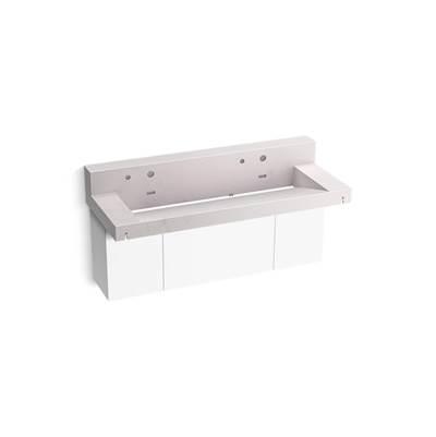 ConstellationE 60'' wall-mount trough lavatory system with backsplash by Kohler