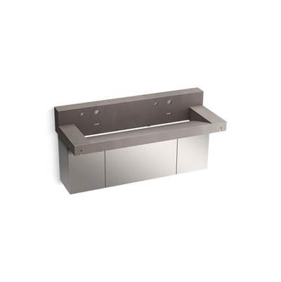 ConstellationE 60'' wall-mount trough lavatory system with backsplash by Kohler