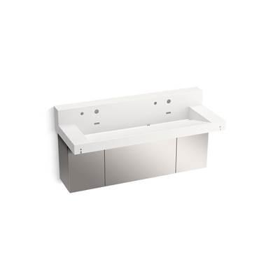 ConstellationE 60'' wall-mount trough lavatory system with backsplash by Kohler