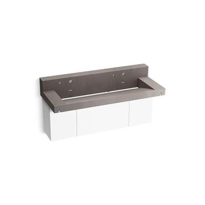 ConstellationE 60'' wall-mount trough lavatory system with backsplash by Kohler