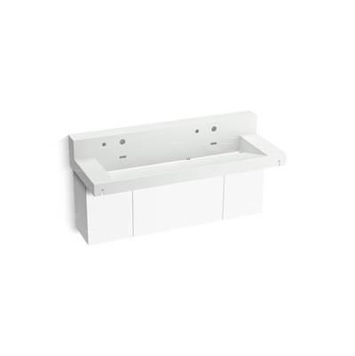 ConstellationE 60'' wall-mount trough lavatory system with backsplash by Kohler