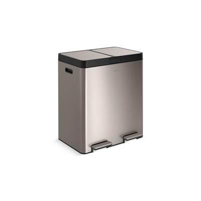82-liter stainless steel dual-bin step trash can