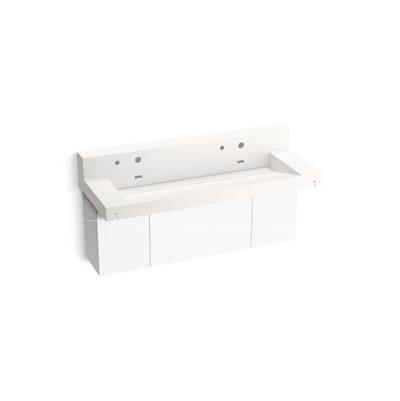 ConstellationE 60'' wall-mount trough lavatory system with backsplash by Kohler