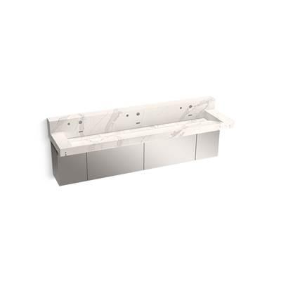 ConstellationE 90'' wall-mount trough lavatory system with backsplash by Kohler