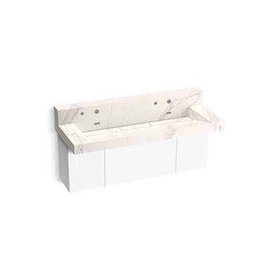 ConstellationE 60'' wall-mount trough lavatory system with backsplash by Kohler