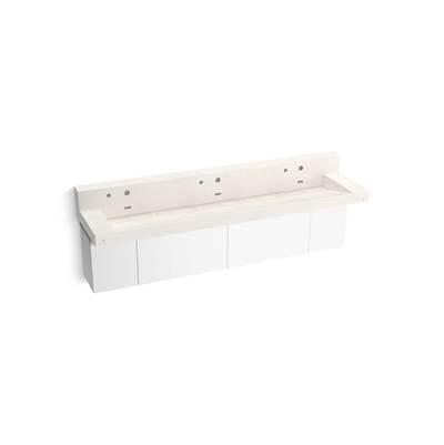 ConstellationE 90'' wall-mount trough lavatory system with backsplash by Kohler