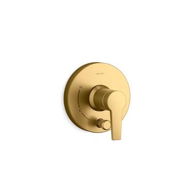 Kohler Pitch Rite-temp Valve Trim with Push-button Diverter - Vibrant Brushed Moderne Brass by Kohler