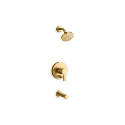 Elate Rite-Temp Bath And Shower Trim Kit With Push-Button Diverter 1.5 GPM - Vibrant Brushed Moderne Brass by Kohler