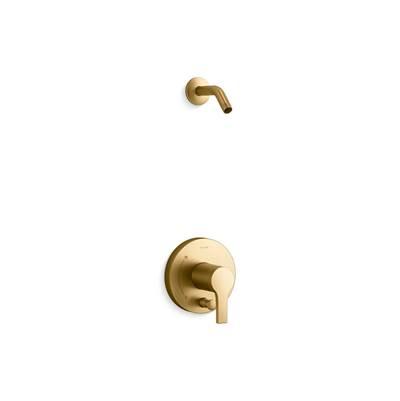 Elate Rite-Temp Shower Trim Kit With Push-Button Diverter Without Showerhead - Vibrant Brushed Moderne Brass by Kohler