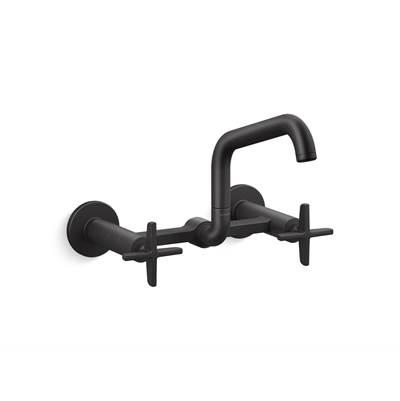 BilletE Two-hole wall-mount bridge kitchen sink faucet