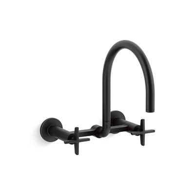BilletE Two-hole wall-mount bridge kitchen sink faucet