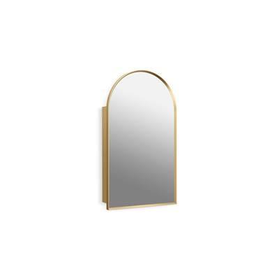 Verdera 20'' X 34'' Arched Framed Medicine Cabinet Left-Hinged - Modern Brushed Gold