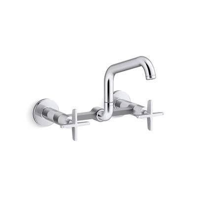 BilletE Two-hole wall-mount bridge kitchen sink faucet
