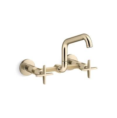 BilletE Two-hole wall-mount bridge kitchen sink faucet